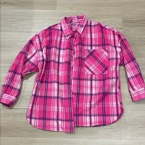 Miami Pink Plaid Button Down Coat